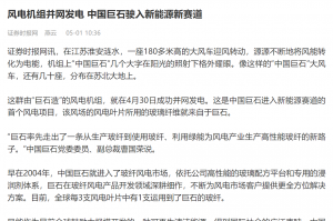 证券时报：风电机组并网发电 鼎天国际驶入新能源新赛道